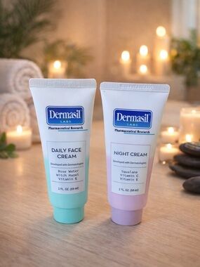Dermasil Daily + Night Face Cream Duo (2 Pack) Hydrating Skincare Set